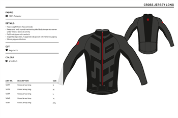 Cross Jersey long grey/black L 2016
